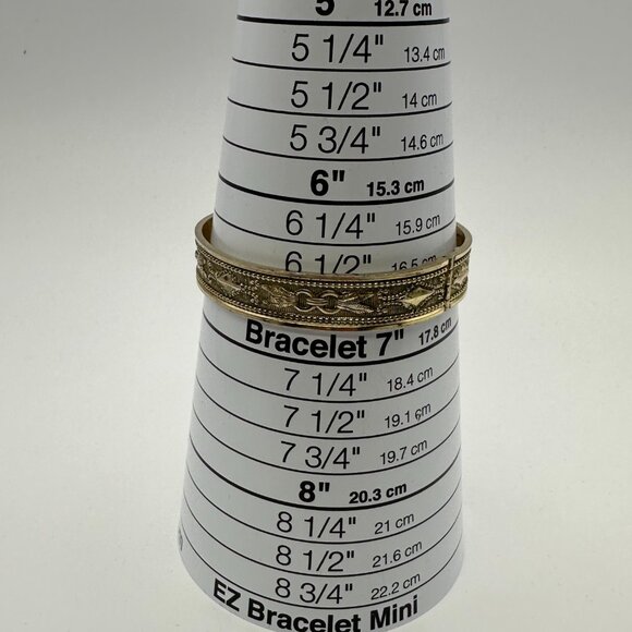 VTG Whiting & Davis 1950s Gold-Tone Hinged Cuff Bracelet - Picture 14 of 15